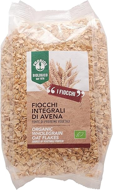 Probios Fiocchi di Avena Integrale Bio - Avena Integrale - Fonte di Proteine ​​e Ricco di Fibre - per Adulti e Bambini - Avena per Porridge e Colazione - 500g