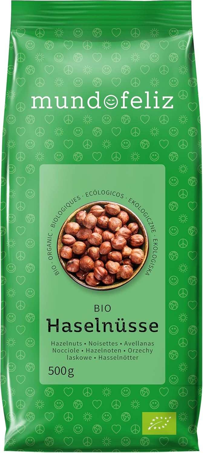 Mundo Feliz, Nocciole Fresche Biologiche, 2 x 500 g