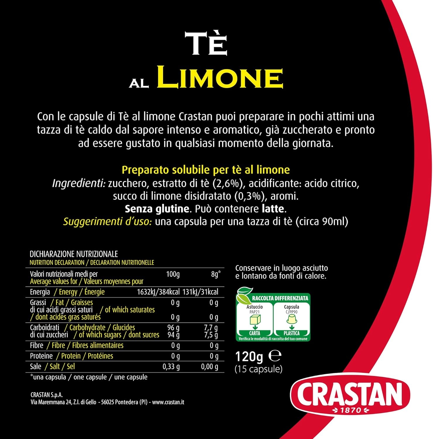 CRASTAN 1870 - Capsule compatibili Nespresso - Orzo Biologico - 6 Box da 15 Capsule - Totale 90 Capsule - Naturalmente Privo di Caffeina - 100% Made in Italy - immagine 9