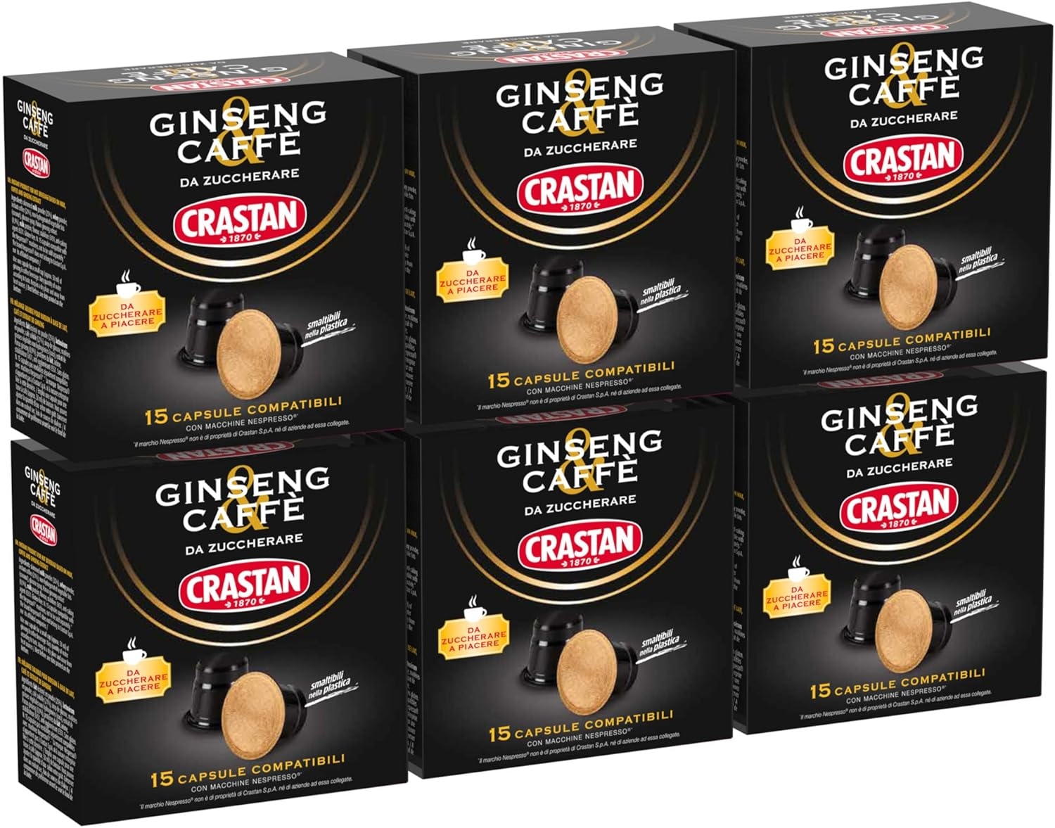 CRASTAN 1870 - Capsule compatibili Nespresso - Orzo Biologico - 6 Box da 15 Capsule - Totale 90 Capsule - Naturalmente Privo di Caffeina - 100% Made in Italy - immagine 20