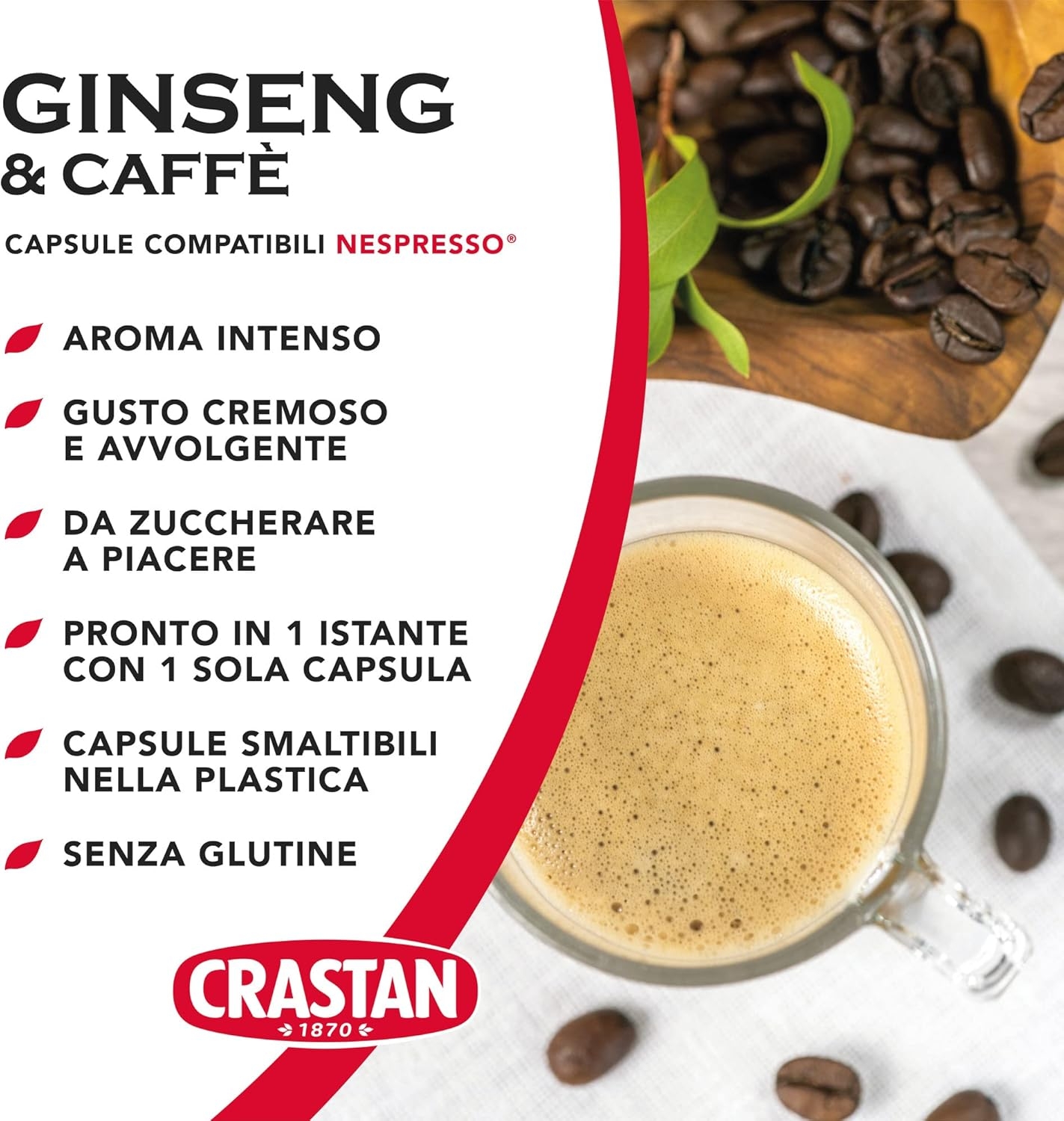 CRASTAN 1870 - Capsule compatibili Nespresso - Orzo Biologico - 6 Box da 15 Capsule - Totale 90 Capsule - Naturalmente Privo di Caffeina - 100% Made in Italy - immagine 22