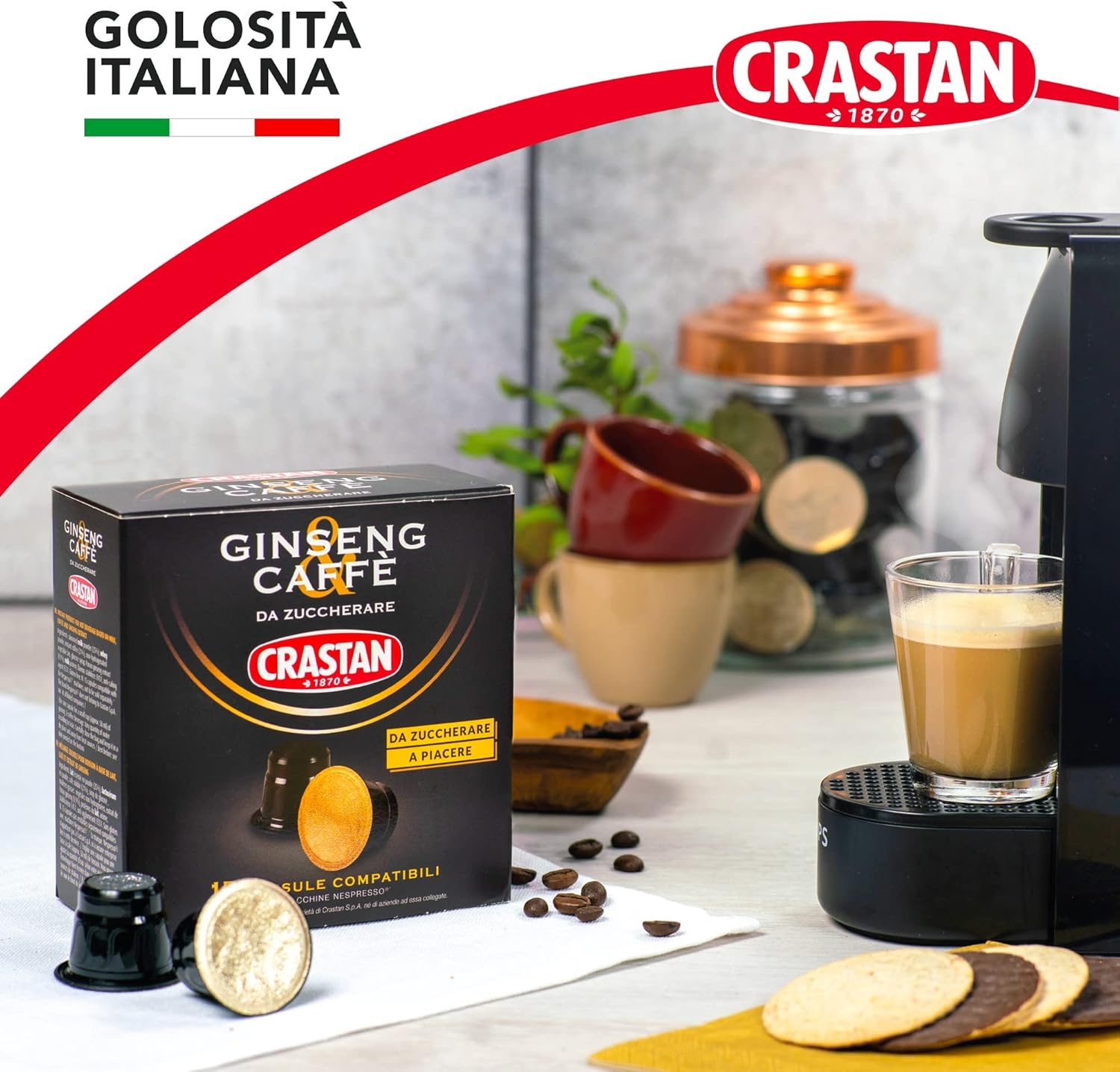 CRASTAN 1870 - Capsule compatibili Nespresso - Orzo Biologico - 6 Box da 15 Capsule - Totale 90 Capsule - Naturalmente Privo di Caffeina - 100% Made in Italy - immagine 23