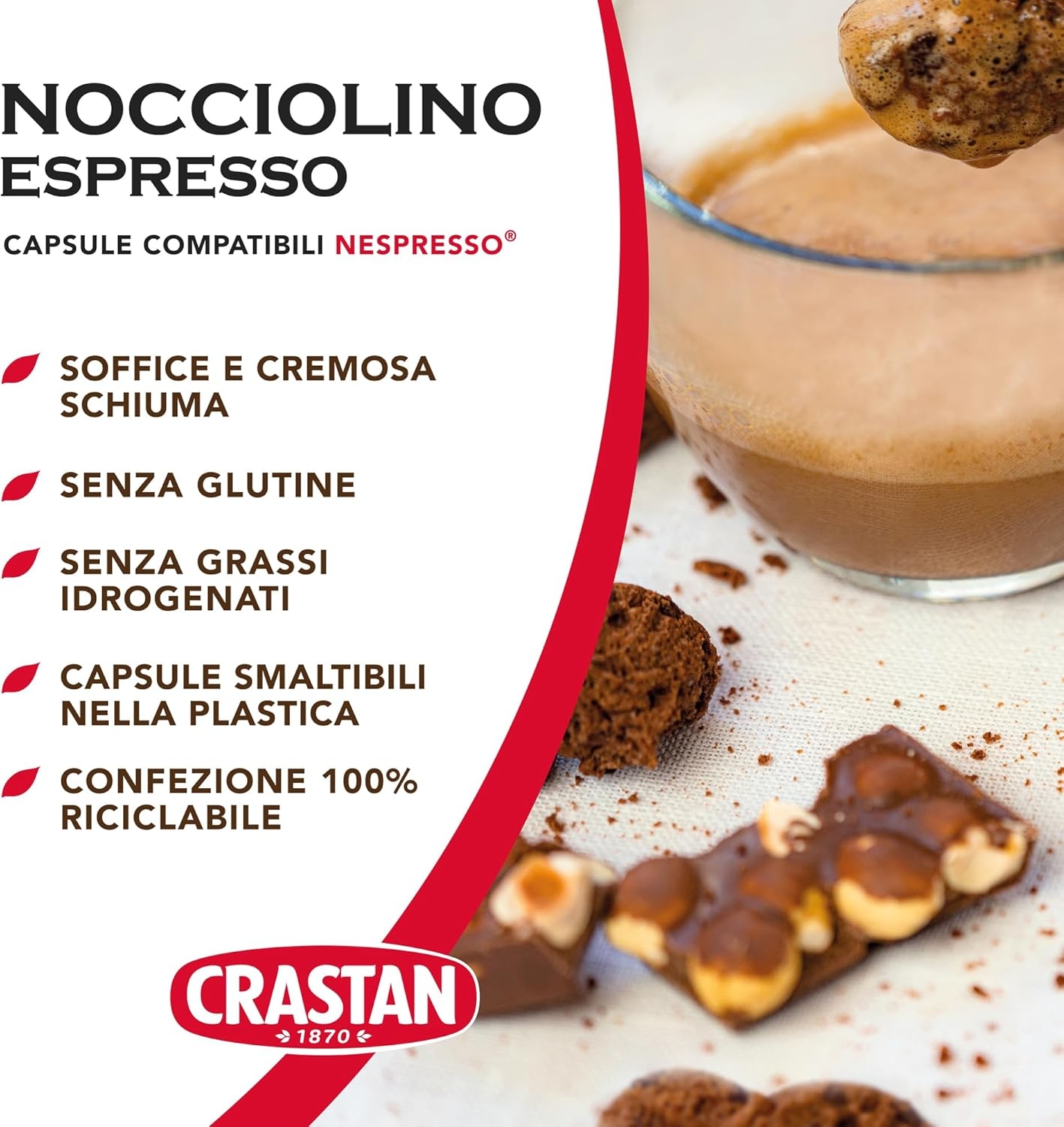 CRASTAN 1870 - Capsule compatibili Nespresso - Orzo Biologico - 6 Box da 15 Capsule - Totale 90 Capsule - Naturalmente Privo di Caffeina - 100% Made in Italy - immagine 27
