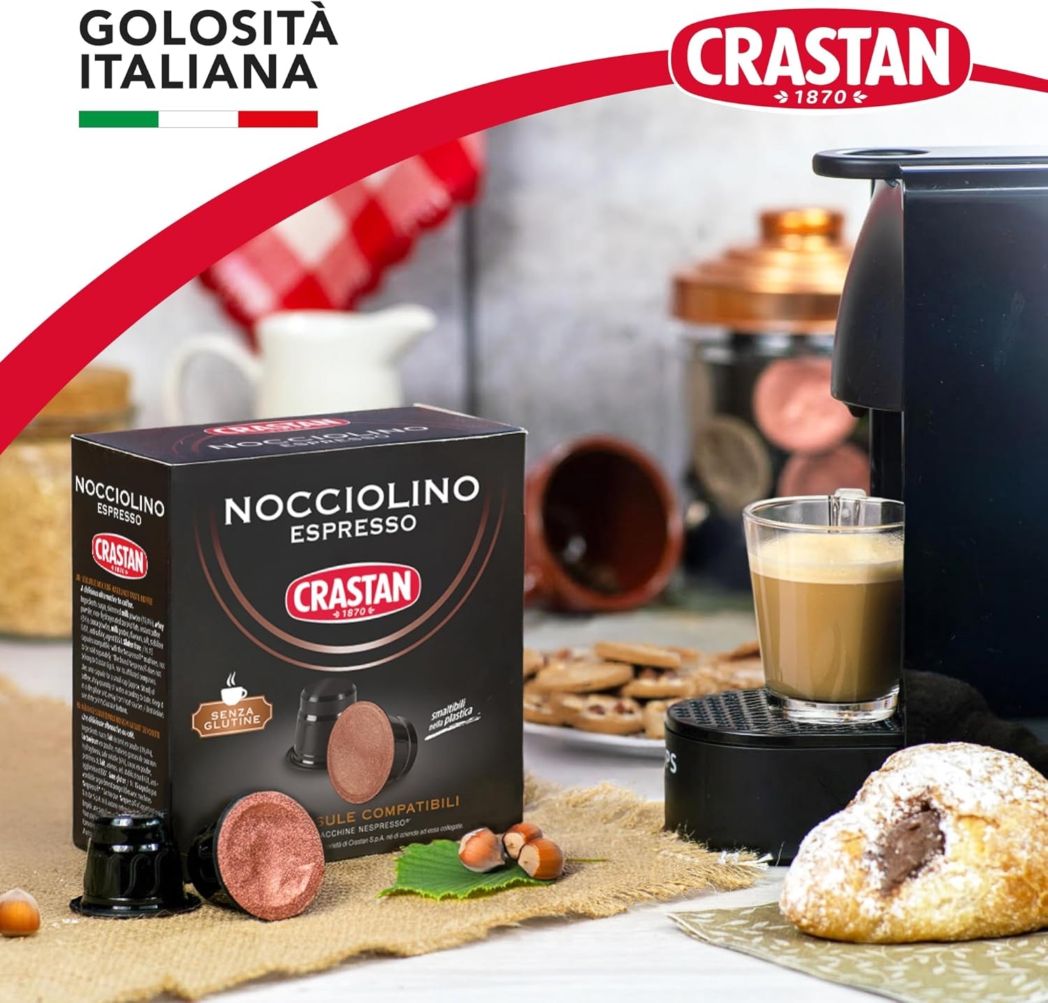 CRASTAN 1870 - Capsule compatibili Nespresso - Orzo Biologico - 6 Box da 15 Capsule - Totale 90 Capsule - Naturalmente Privo di Caffeina - 100% Made in Italy - immagine 28