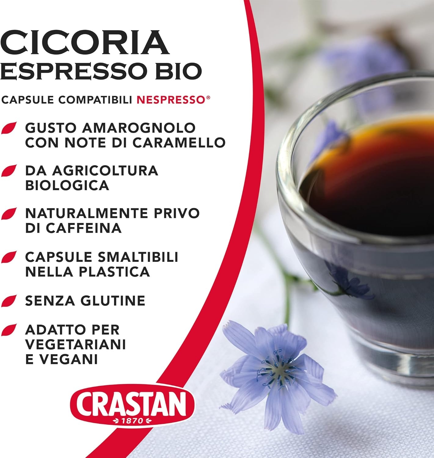 CRASTAN 1870 - Capsule compatibili Nespresso - Orzo Biologico - 6 Box da 15 Capsule - Totale 90 Capsule - Naturalmente Privo di Caffeina - 100% Made in Italy - immagine 39