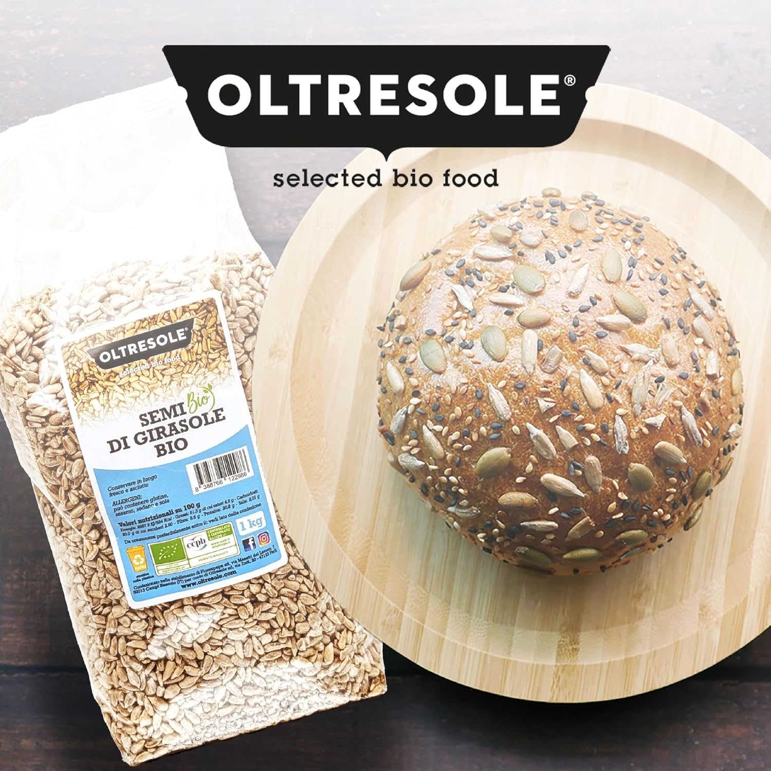 Oltresole, Semi di Girasole Decorticati Biologici 1 Kg, Semi Oleosi Bio Crudi, Sgusciati, Non Tostati e Non Salati, Ricchi di Fibre e Nutrienti, Confezione Ideale per Famiglie - immagine 5