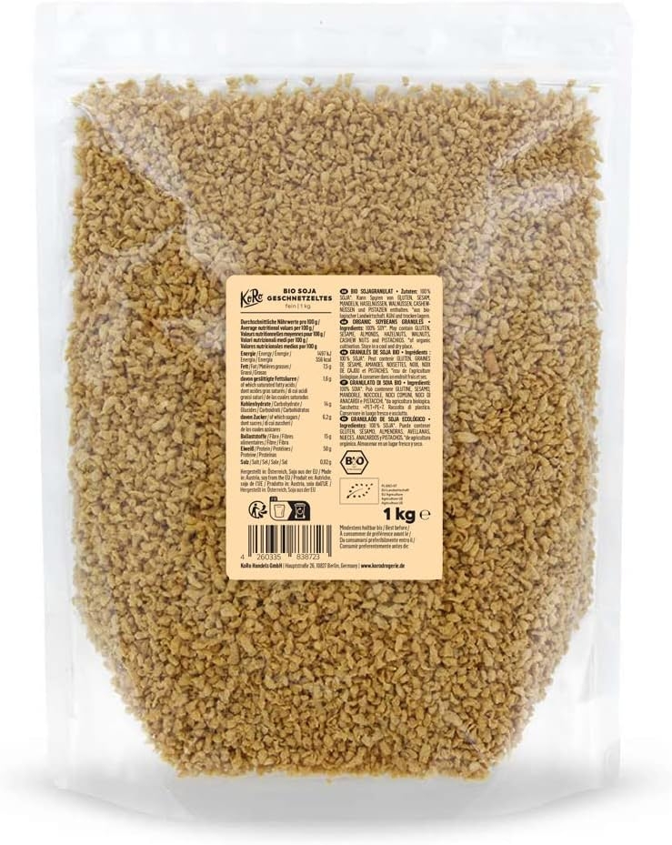 KoRo - Granulare di soia bio 1 kg - ideale per ragù vegano, polpette e burger - bio e vegan - formato convenienza