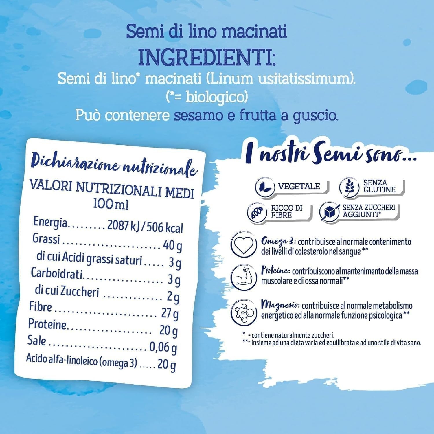 ISOLA BIO Semi di Lino Macinati Biologico, Superfood Fonte di Fibre e Ricco di Omega-3 e Magnesio, Senza Glutine, Senza Zuccheri Aggiunti, per Vegetariani e Vegani, Confezione 200g - immagine 2