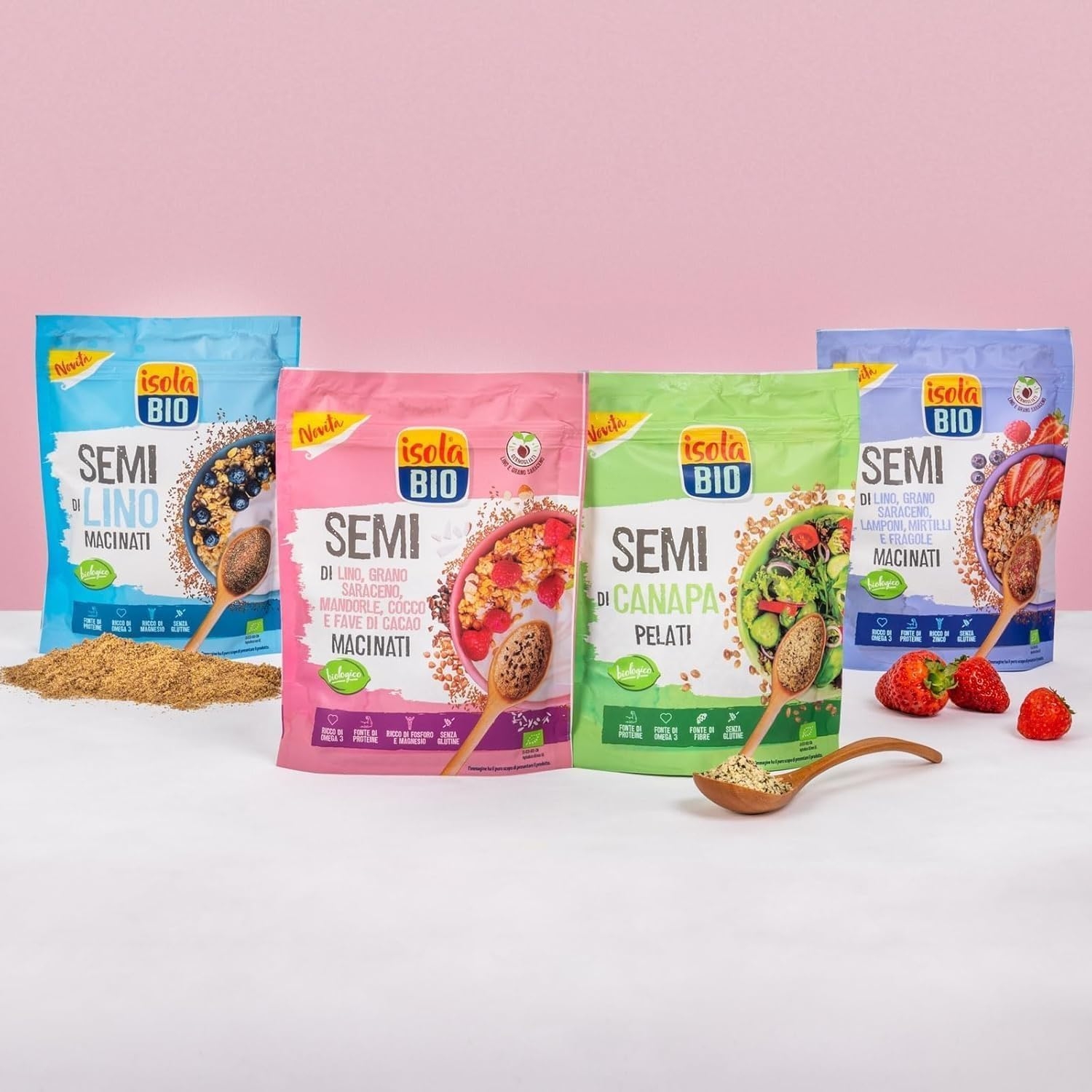 ISOLA BIO Semi di Lino Macinati Biologico, Superfood Fonte di Fibre e Ricco di Omega-3 e Magnesio, Senza Glutine, Senza Zuccheri Aggiunti, per Vegetariani e Vegani, Confezione 200g - immagine 4