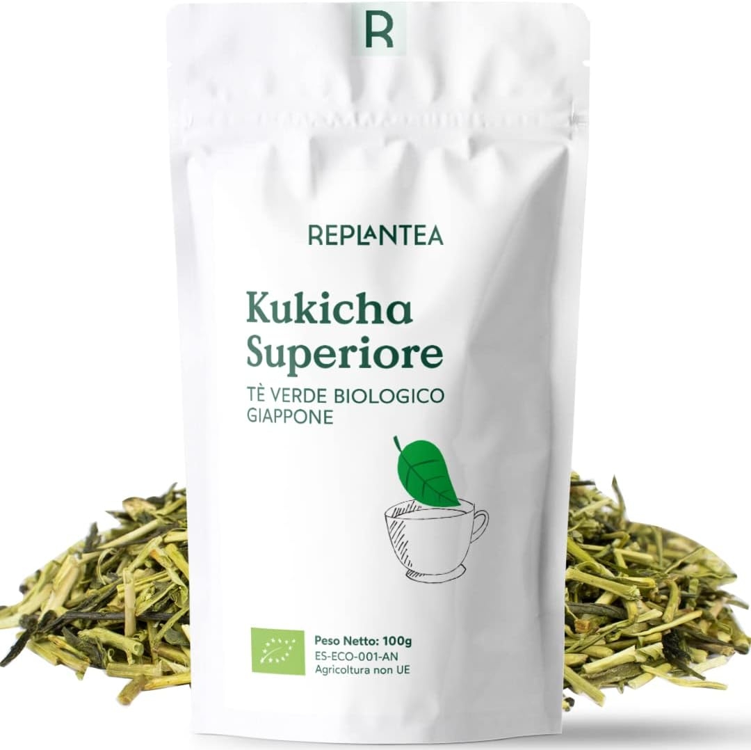 TE KUKICHA BIO 100g (50 Tazas) | Tè Verde Giapponese Kukicha Biologico REPLANTEA®