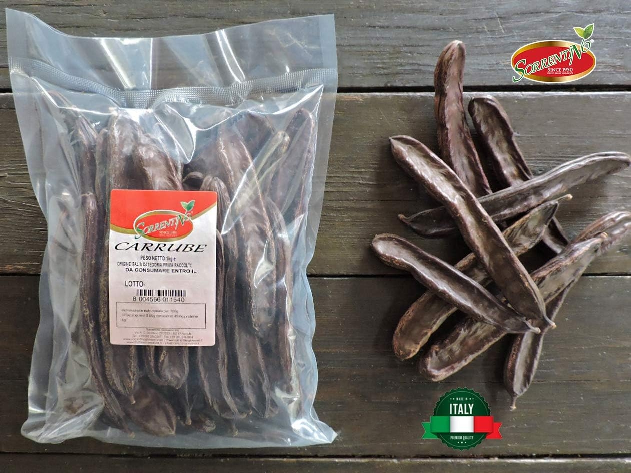 Carrube secche ITALIANE disidratate da 1kg - pronte da mangiare e carnose - intere - naturali - SORRENTINO