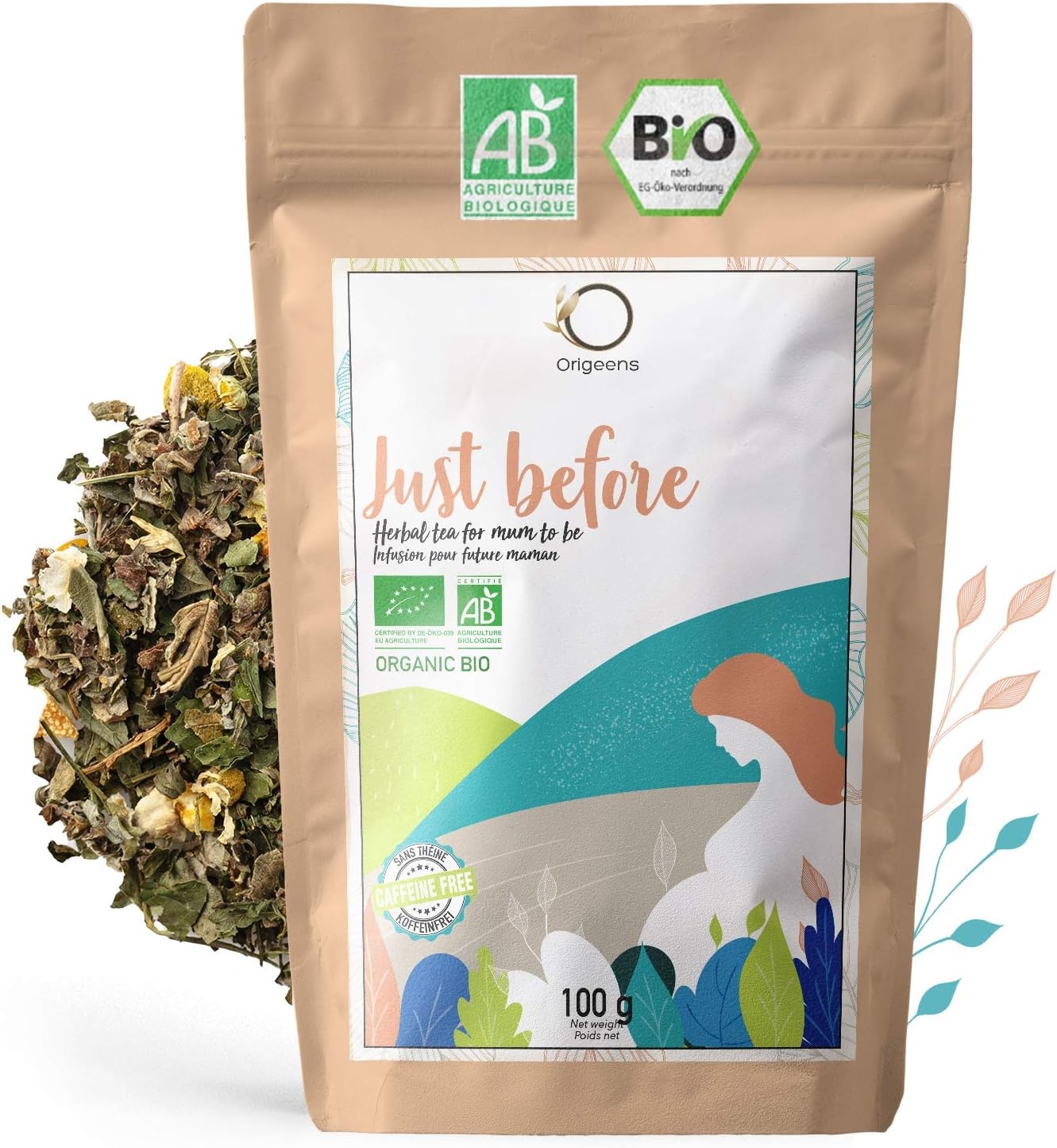 ORIGEENS Tisana Foglie Lampone BIO 200g | Red Raspberry Leaf Tea | Cura del benessere, Infusi e Tisane per Maternita e Gravidanza, Dolori Mestruali - immagine 31