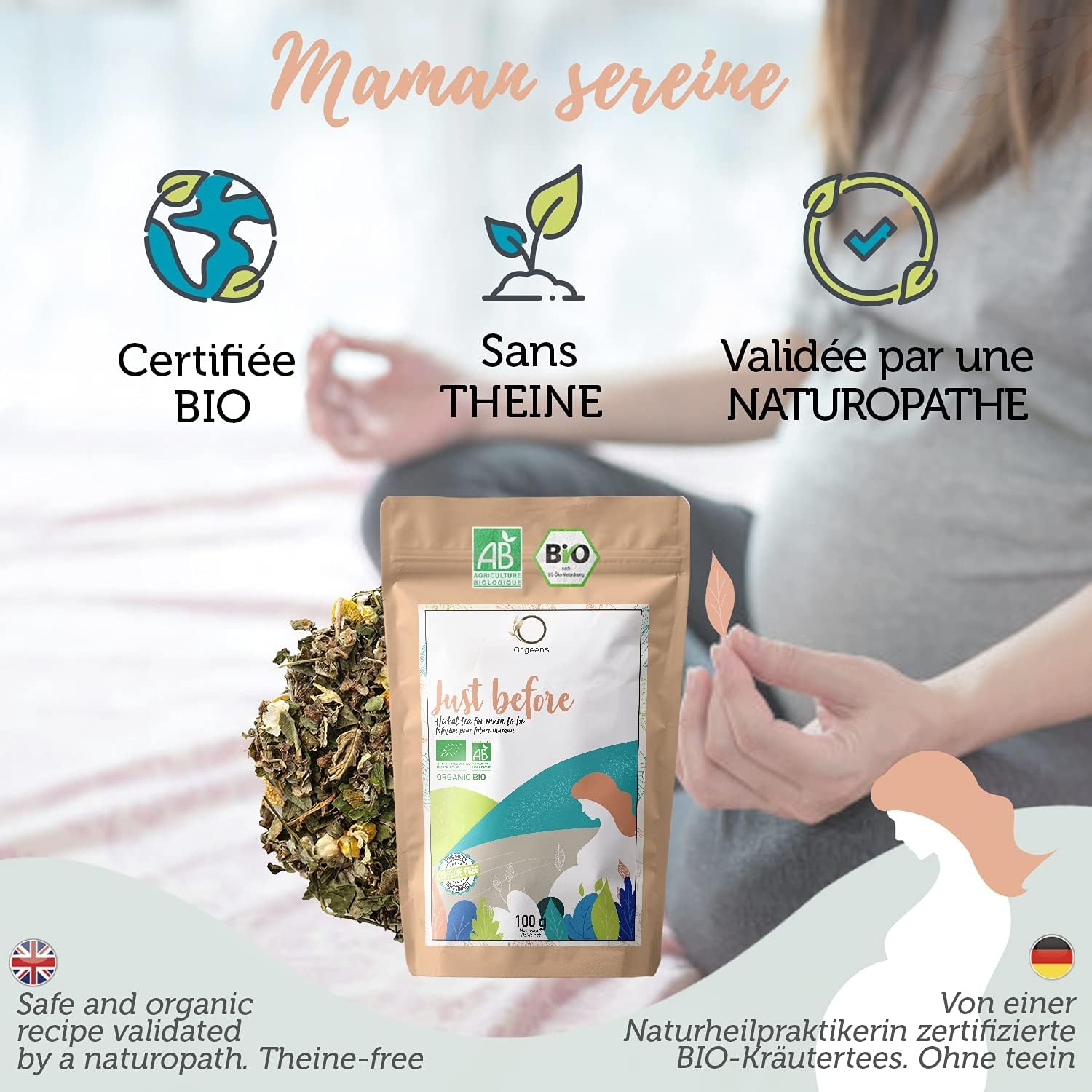 ORIGEENS Tisana Foglie Lampone BIO 200g | Red Raspberry Leaf Tea | Cura del benessere, Infusi e Tisane per Maternita e Gravidanza, Dolori Mestruali - immagine 32