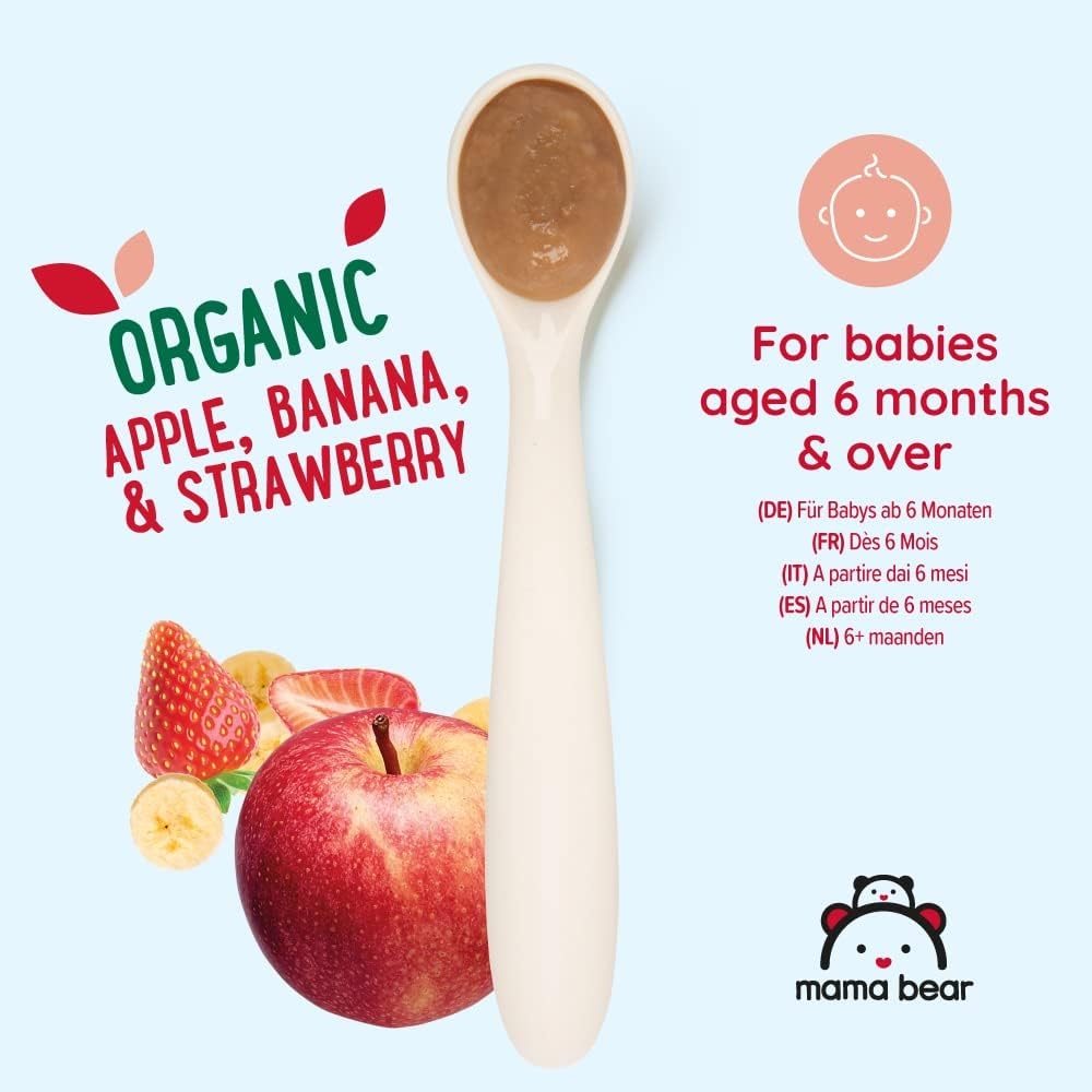 Marchio Amazon - Mama Bear Pouch Purea di mela, banana e fragola biologica, vegetariano, 90g, Confezione da 6 - immagine 6
