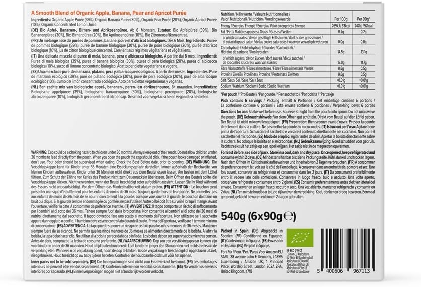 Marchio Amazon - Mama Bear Pouch Purea di mela, banana e fragola biologica, vegetariano, 90g, Confezione da 6 - immagine 11