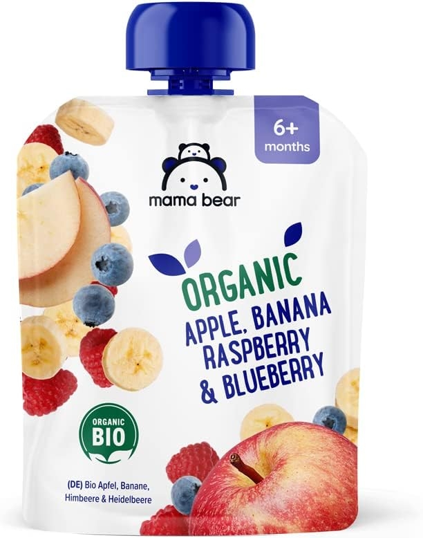 Marchio Amazon - Mama Bear Pouch Purea di mela, banana e fragola biologica, vegetariano, 90g, Confezione da 6 - immagine 15