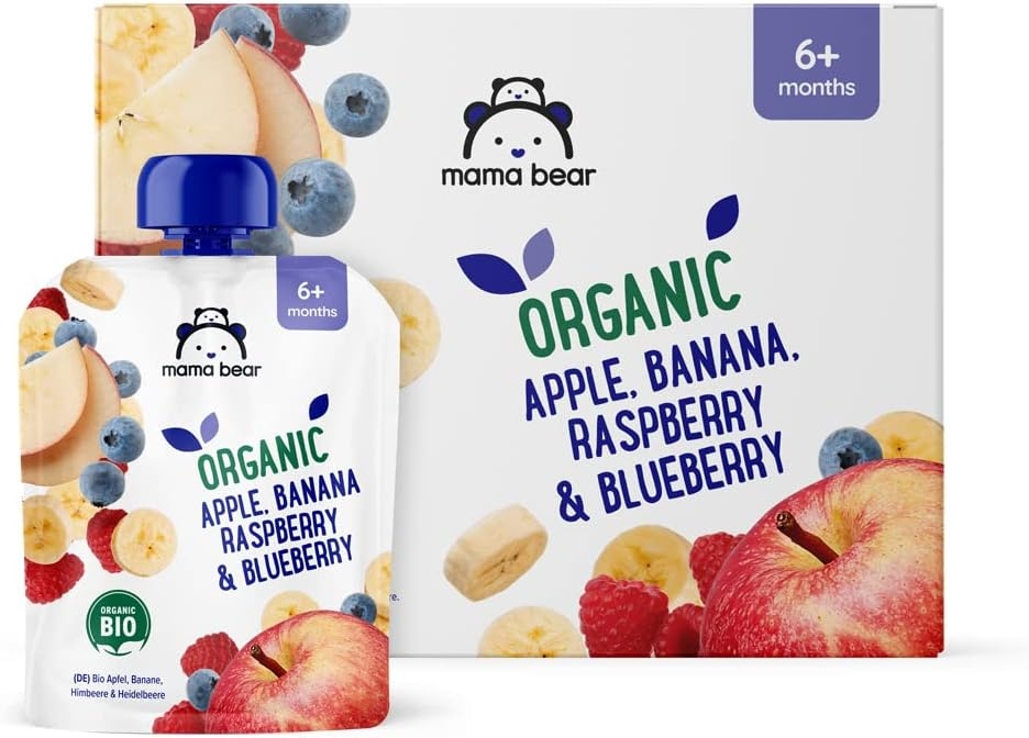 Marchio Amazon - Mama Bear Pouch Purea di mela, banana e fragola biologica, vegetariano, 90g, Confezione da 6 - immagine 17