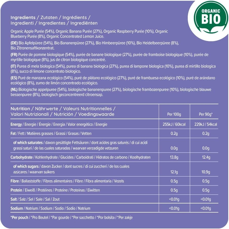 Marchio Amazon - Mama Bear Pouch Purea di mela, banana e fragola biologica, vegetariano, 90g, Confezione da 6 - immagine 19