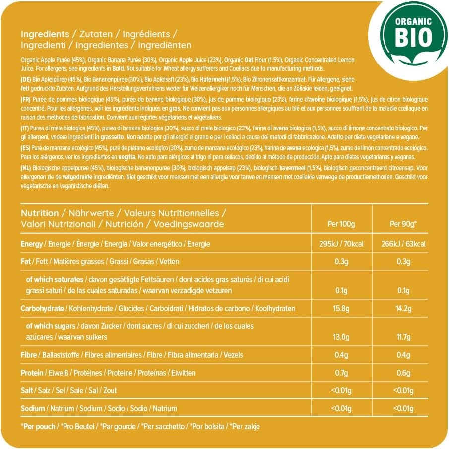 Marchio Amazon - Mama Bear Pouch Purea di mela, banana e fragola biologica, vegetariano, 90g, Confezione da 6 - immagine 26