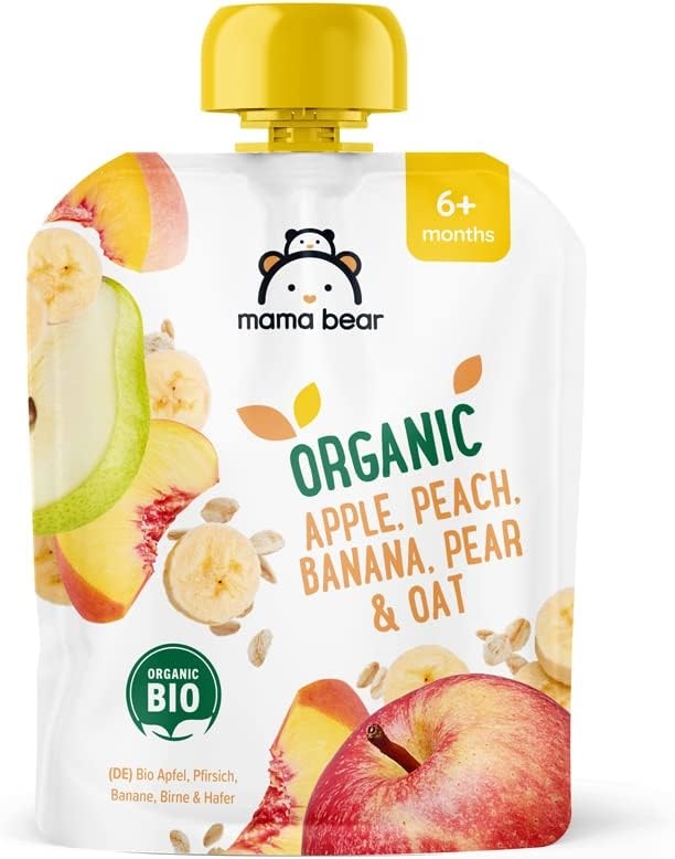 Marchio Amazon - Mama Bear Pouch Purea di mela, banana e fragola biologica, vegetariano, 90g, Confezione da 6 - immagine 29