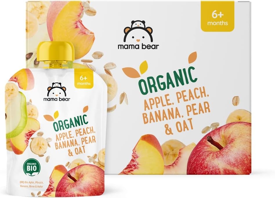 Marchio Amazon - Mama Bear Pouch Purea di mela, banana e fragola biologica, vegetariano, 90g, Confezione da 6 - immagine 31