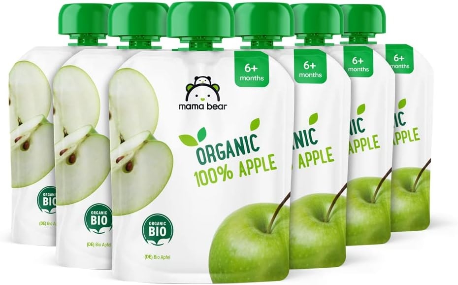 Marchio Amazon - Mama Bear Pouch Purea di mela, banana e fragola biologica, vegetariano, 90g, Confezione da 6 - immagine 33