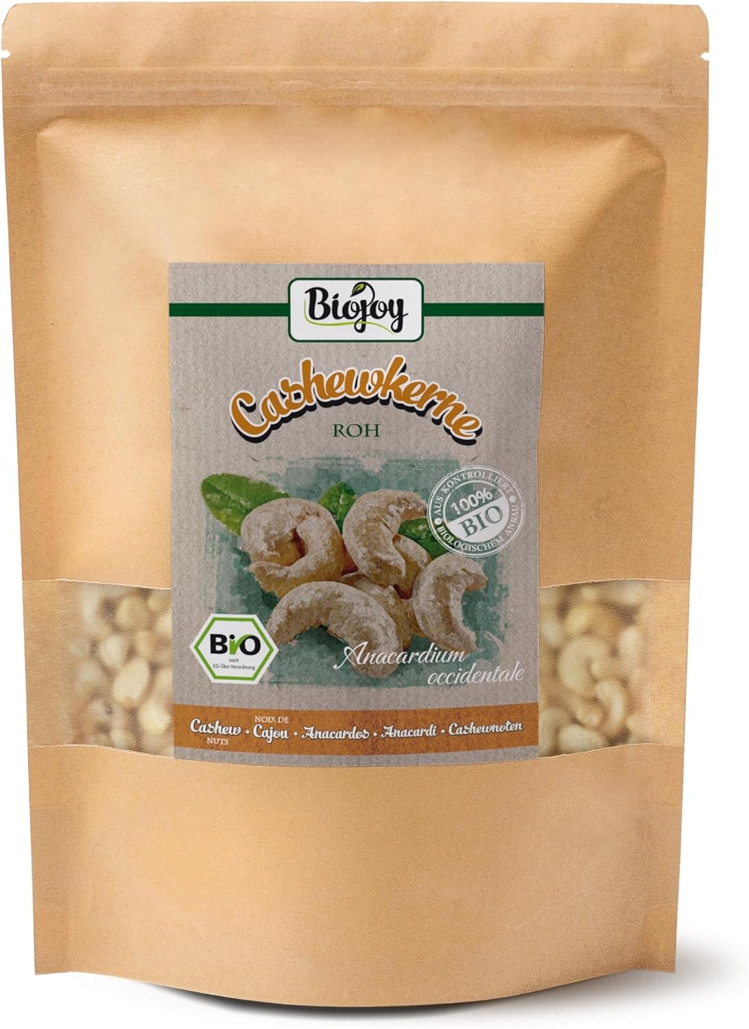 Biojoy Anacardi crudi BIO (1 kg), non salati e naturali (Anacardium occidentale)
