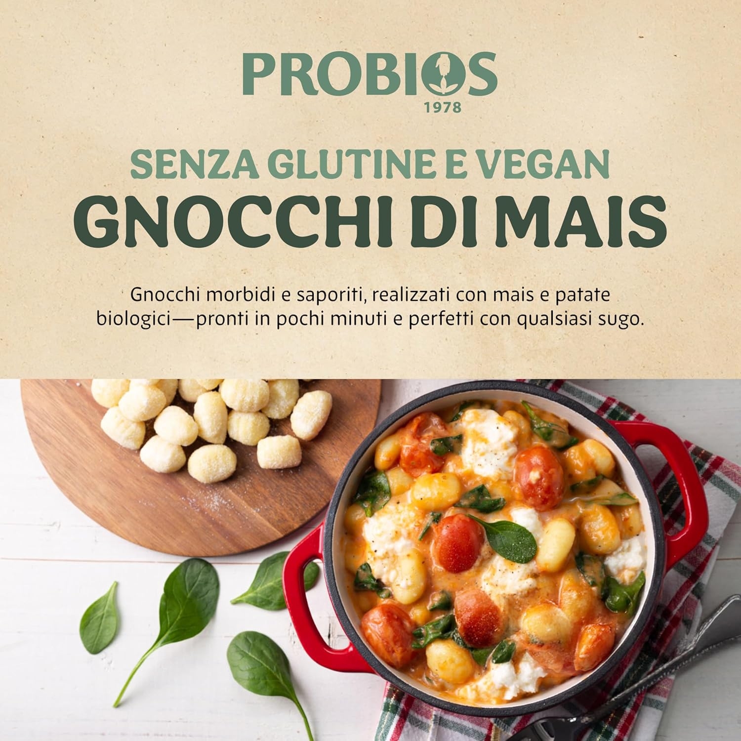 Probios Gnocchi al Mais - Gnocchi senza glutine Biologici - Miscela Mais & Patate Non OGM - 250 g - immagine 3