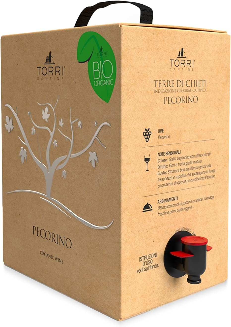 Vino bianco Bag in Box Pecorino IGT Terre di Chieti Biologico 5 Litri