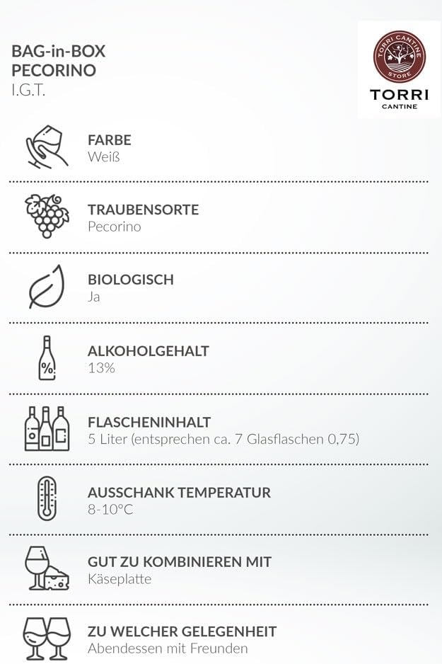 Vino bianco Bag in Box Pecorino IGT Terre di Chieti Biologico 5 Litri - immagine 4