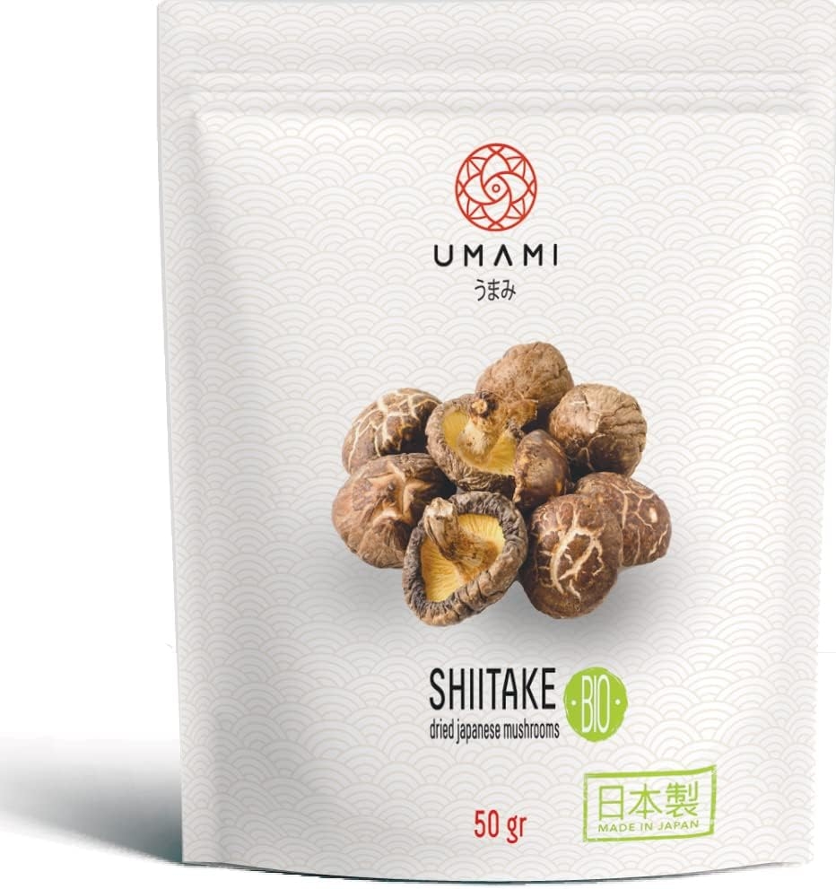 Umami Funghi Shiitake Bio Coltivati in Giappone 50gr - coltivati nelle foreste di Kyushu, crescono in tronchi di Kunugi