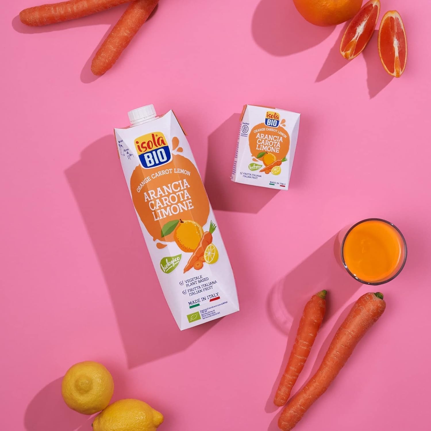ISOLA BIO Succo di Frutta Biologico ACE, Arancia, Carota e Limone, 100% Ingredienti Naturali, Frutta Italiana in Mini Brik per Colazione e Merenda, Formato 3 confezioni da 200 ml - immagine 3