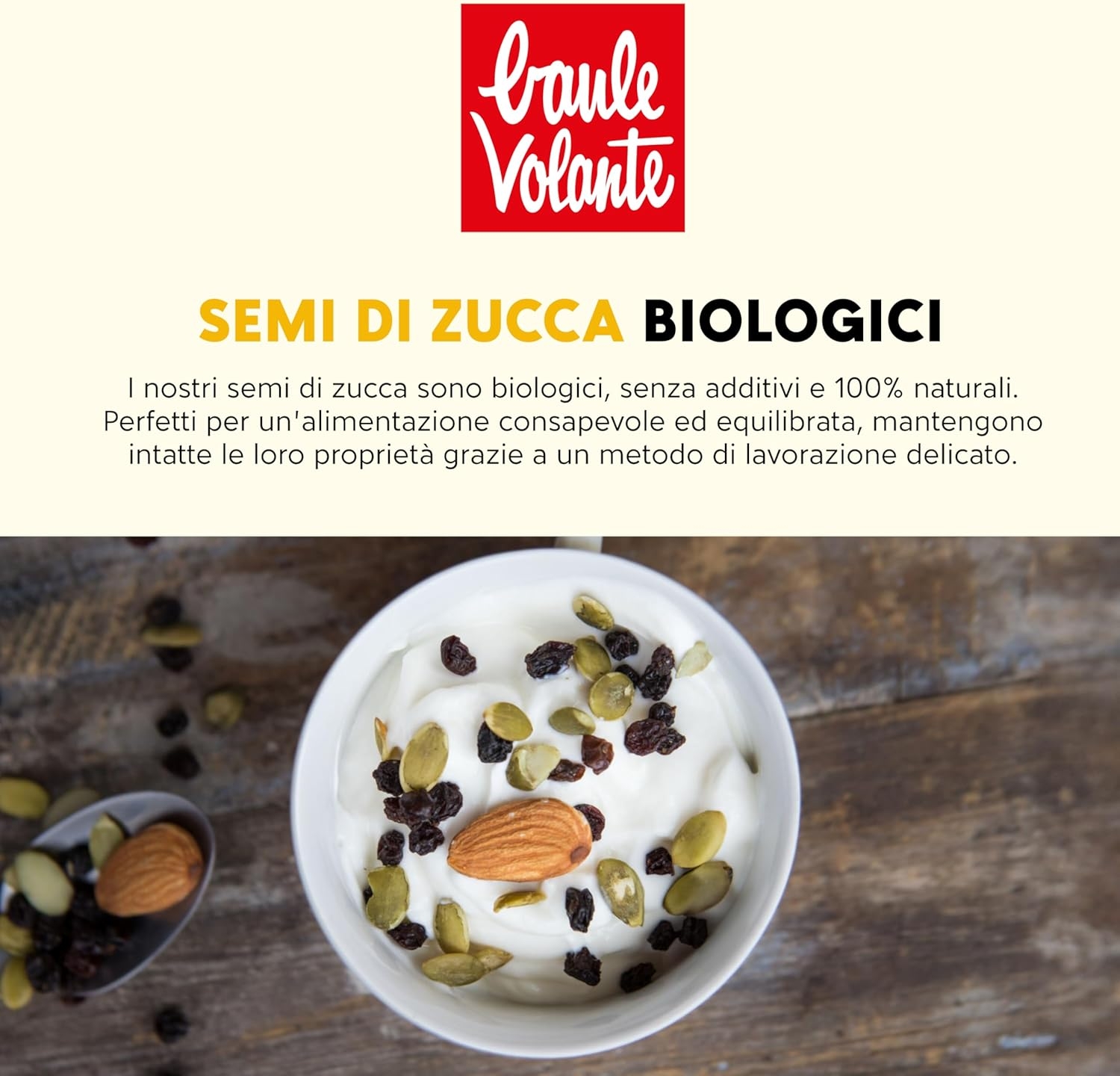 Baule Volante Semi di Zucca Bio - Ricco di Proteine e Fibre - Perfetti per una dieta vegetariana o vegana - 200g - immagine 4