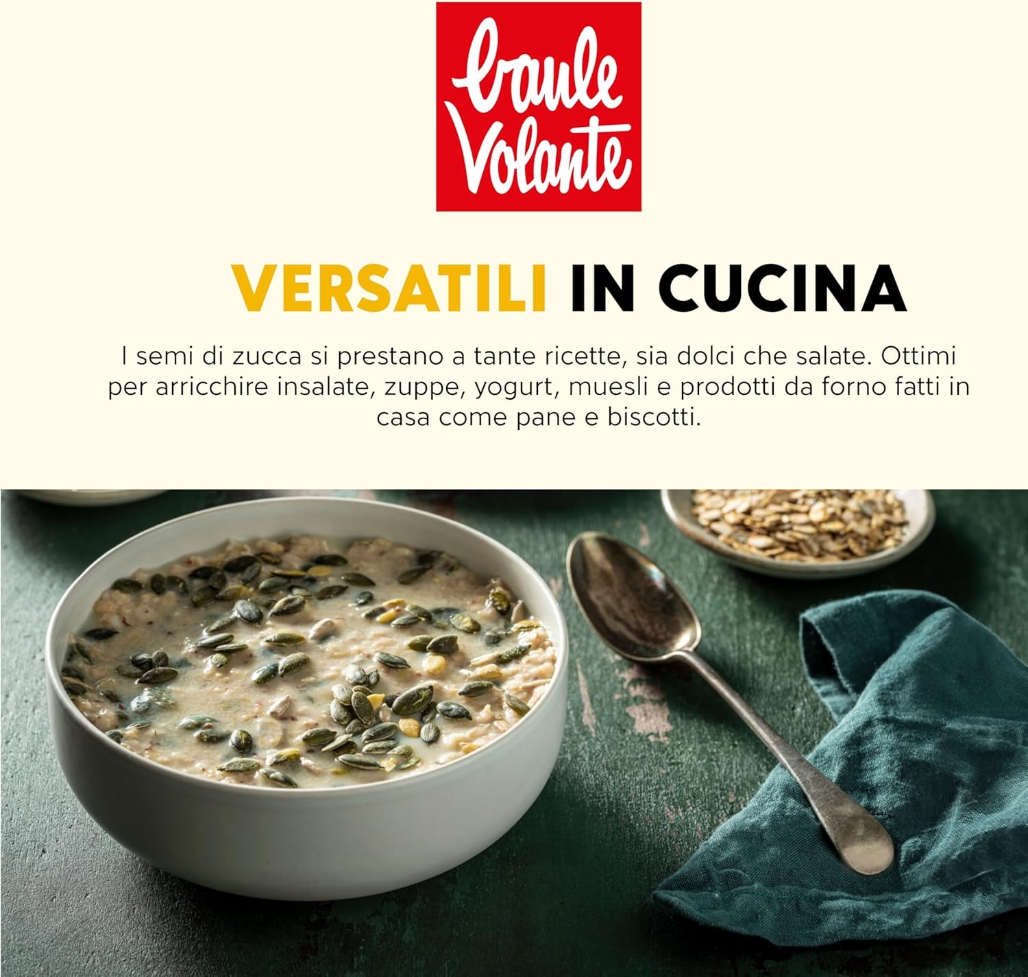 Baule Volante Semi di Zucca Bio - Ricco di Proteine e Fibre - Perfetti per una dieta vegetariana o vegana - 200g - immagine 5