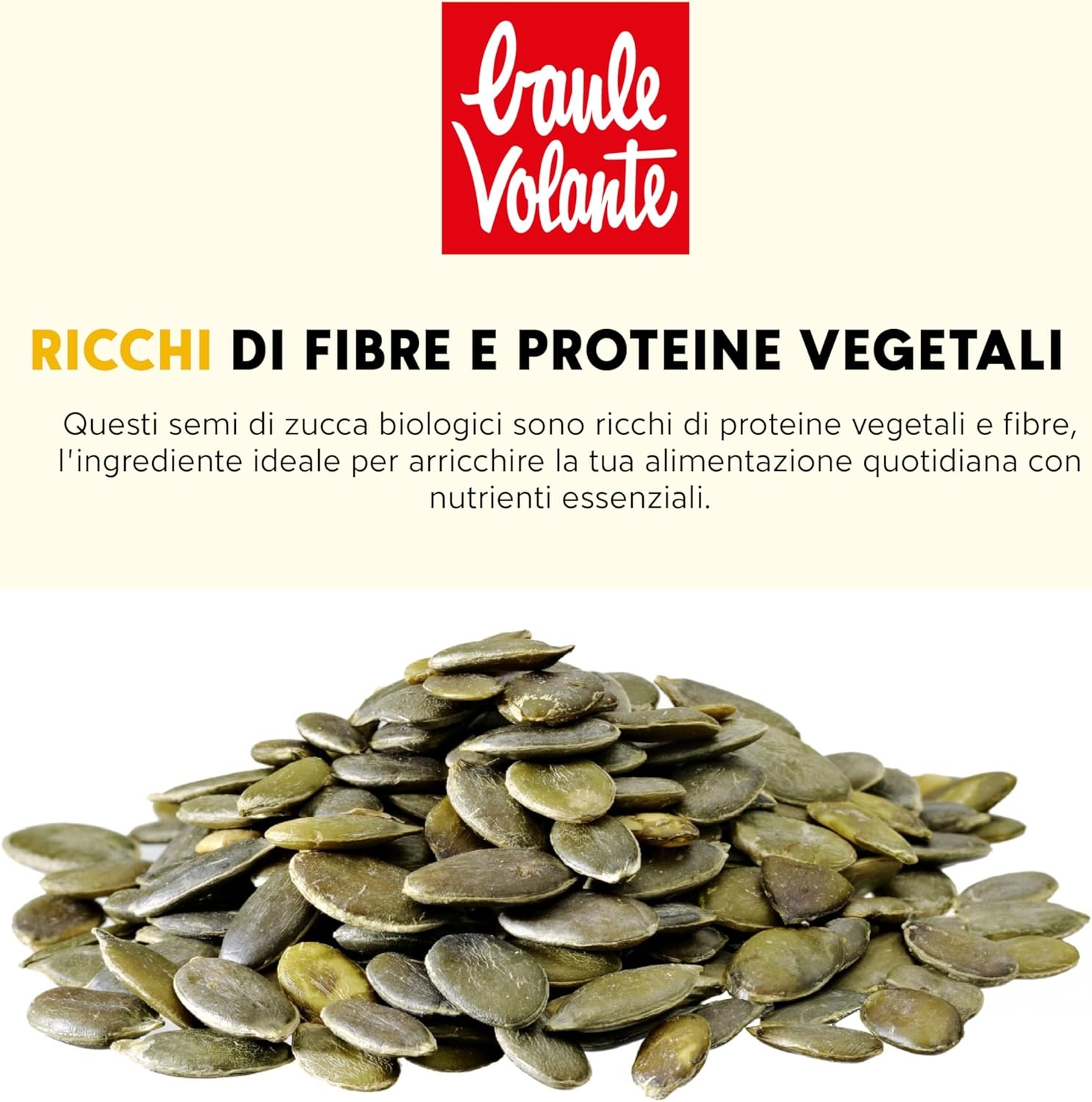 Baule Volante Semi di Zucca Bio - Ricco di Proteine e Fibre - Perfetti per una dieta vegetariana o vegana - 200g - immagine 6