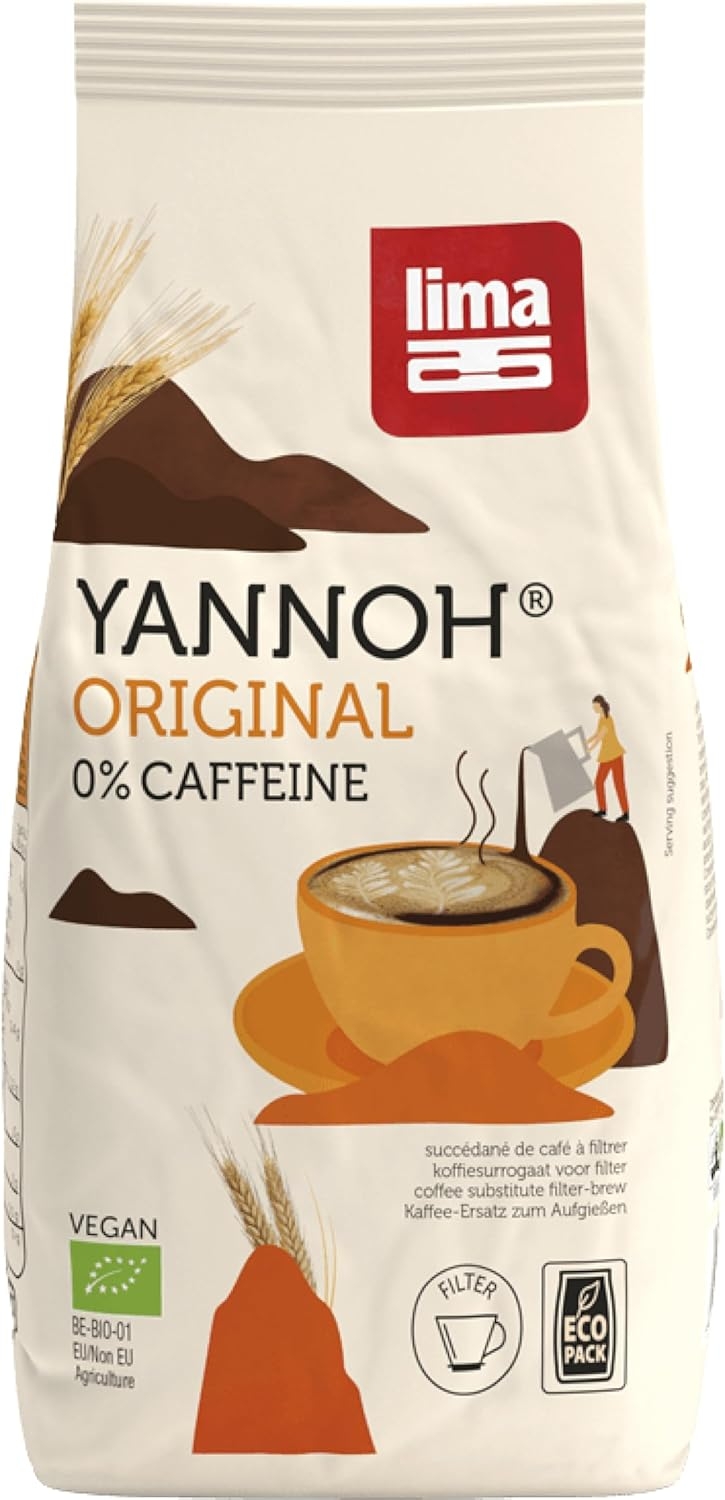 Lima Yannoh Filtro Originale per Moka Biologica - Senza Caffeina Yannoh Originale - Biologico e Adatto ai Vegani - 500g