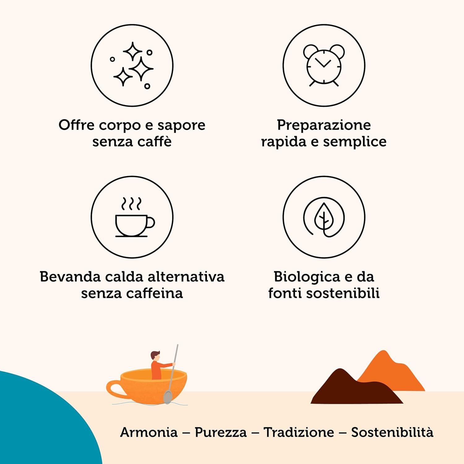 Lima Yannoh Filtro Originale per Moka Biologica - Senza Caffeina Yannoh Originale - Biologico e Adatto ai Vegani - 500g - immagine 5