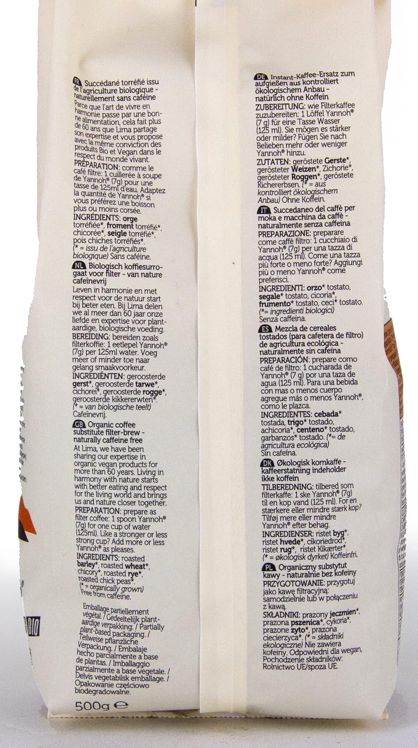 Lima Yannoh Filtro Originale per Moka Biologica - Senza Caffeina Yannoh Originale - Biologico e Adatto ai Vegani - 500g - immagine 11