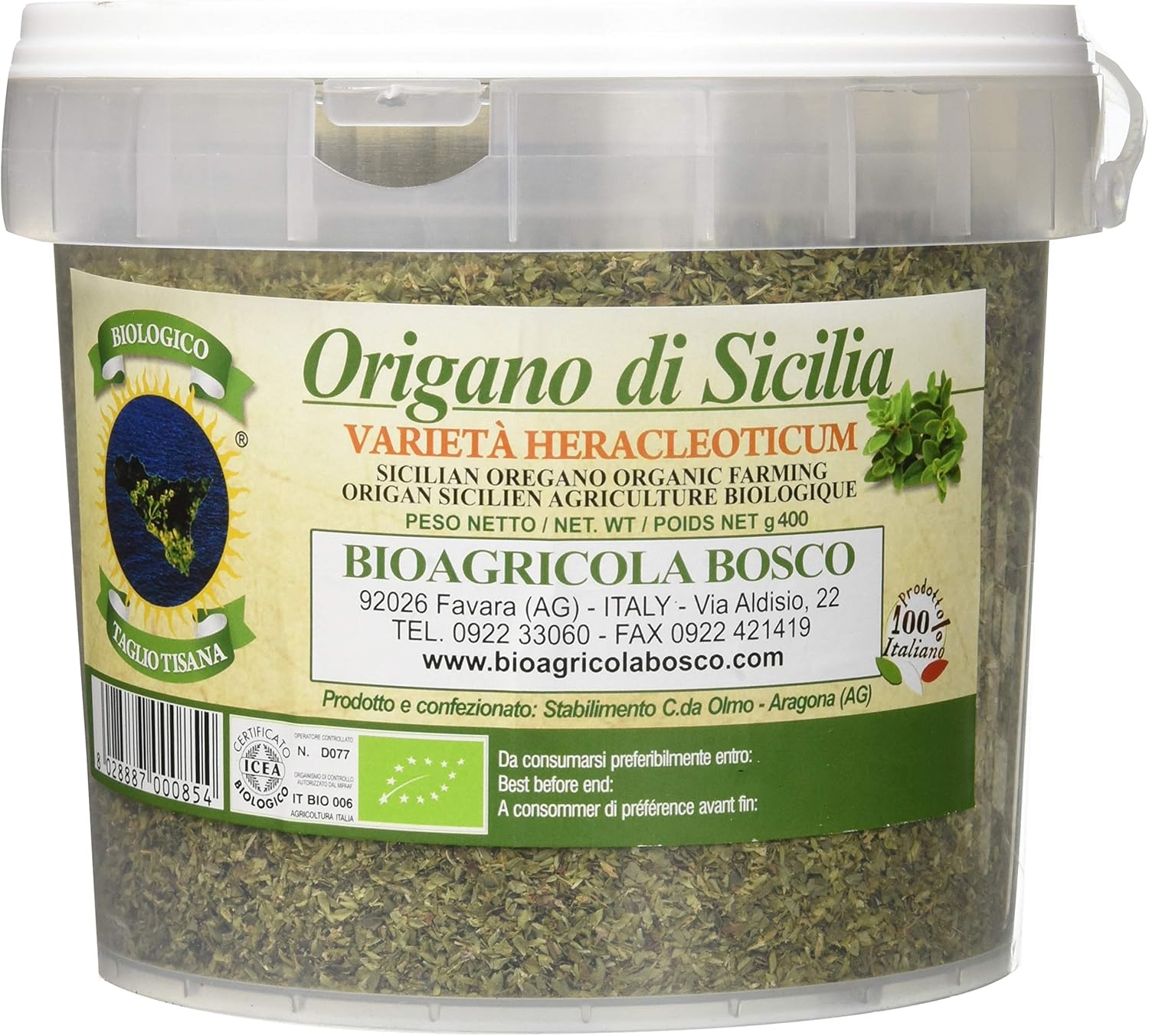 Bioagricola Bosco Origano Macinato Biologico - 400 gr