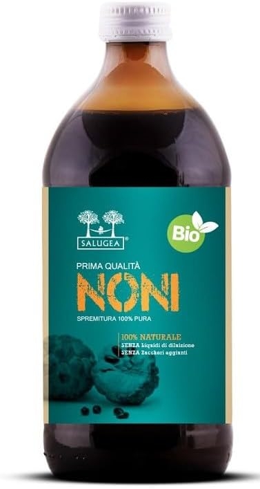 Salugea SUCCO DI NONI BIO - 100% Puro e Naturale - Integratore tonico energizzante - 500 ml - Noni biologico (Morinda citrifolia L.) succo del frutto 100% puro, aumenta l'energia - immagine 4