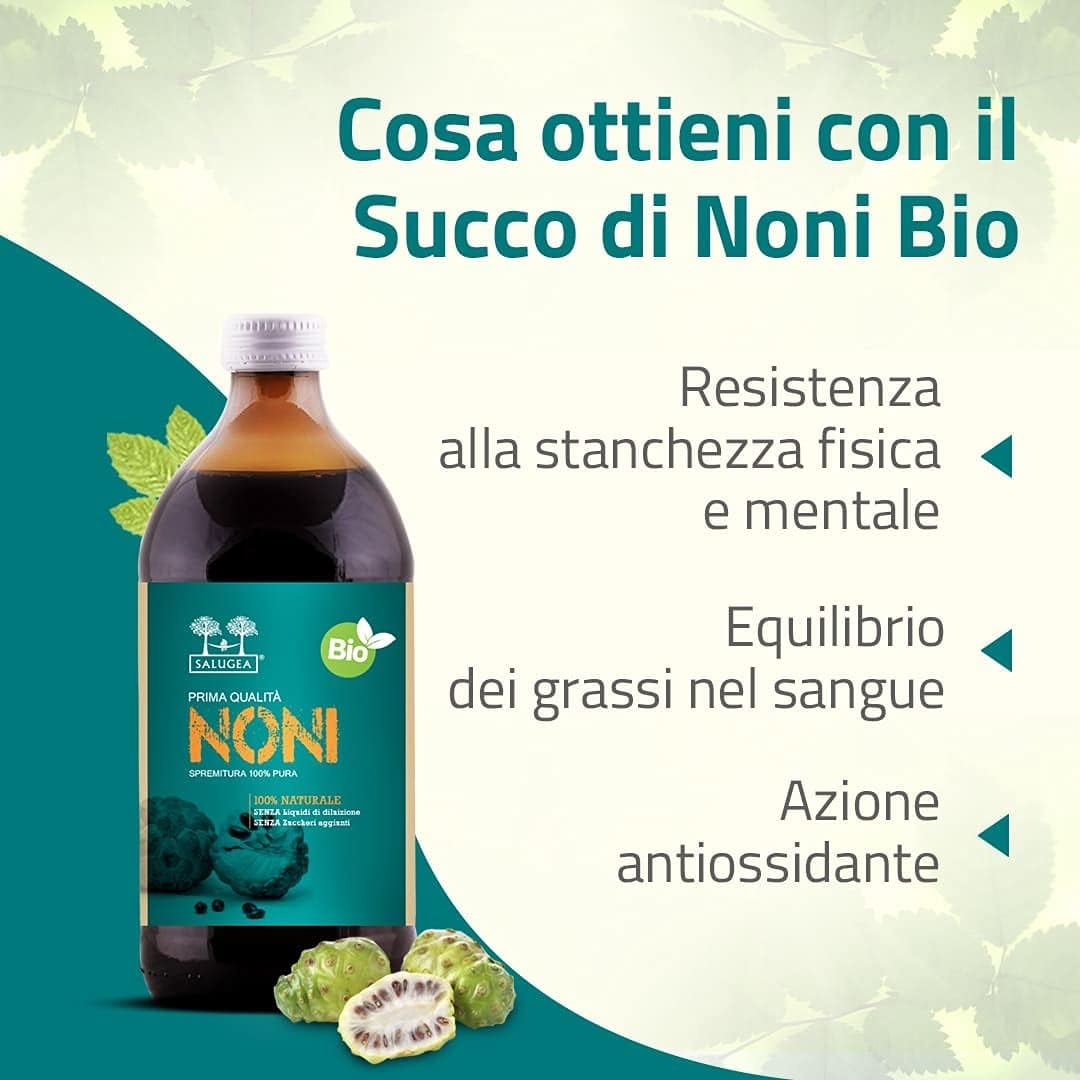 Salugea SUCCO DI NONI BIO - 100% Puro e Naturale - Integratore tonico energizzante - 500 ml - Noni biologico (Morinda citrifolia L.) succo del frutto 100% puro, aumenta l'energia - immagine 6