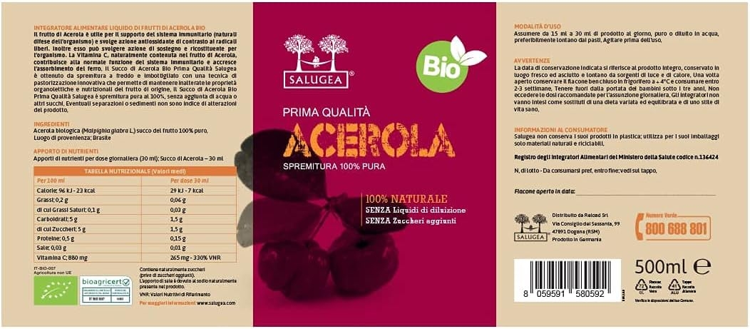 Salugea SUCCO DI NONI BIO - 100% Puro e Naturale - Integratore tonico energizzante - 500 ml - Noni biologico (Morinda citrifolia L.) succo del frutto 100% puro, aumenta l'energia - immagine 9