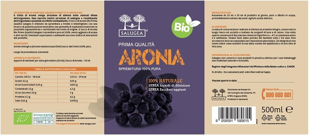 Salugea SUCCO DI NONI BIO - 100% Puro e Naturale - Integratore tonico energizzante - 500 ml - Noni biologico (Morinda citrifolia L.) succo del frutto 100% puro, aumenta l'energia - immagine 17