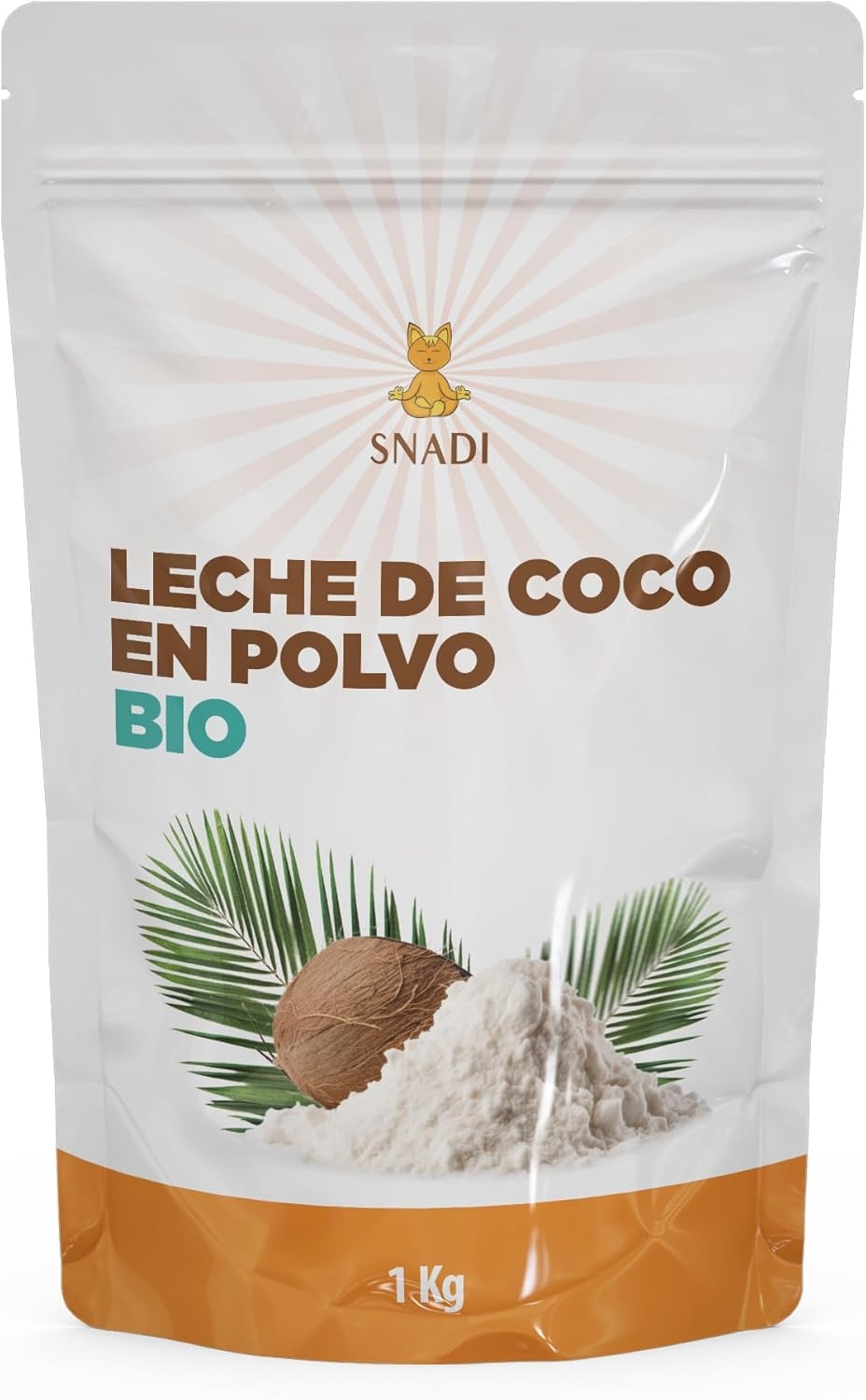 Snadi - Latte di Cocco in Polvere BIO dallo Sri Lanka - 1KG - 100% Naturale e Biologico - Confezionato in Sacchetto di Plastica Riciclabile - Senza Additivi né Conservanti - Ideale per Frullati