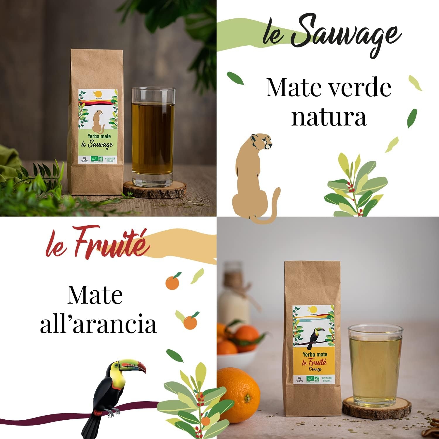 ORIGEENS COFANETTO MATE BIO x4 | La selvaggia - La fruttata - La tonica - La fresca | Yerba mate Bio 4x80gr | Set mate, Idea regalo - immagine 3