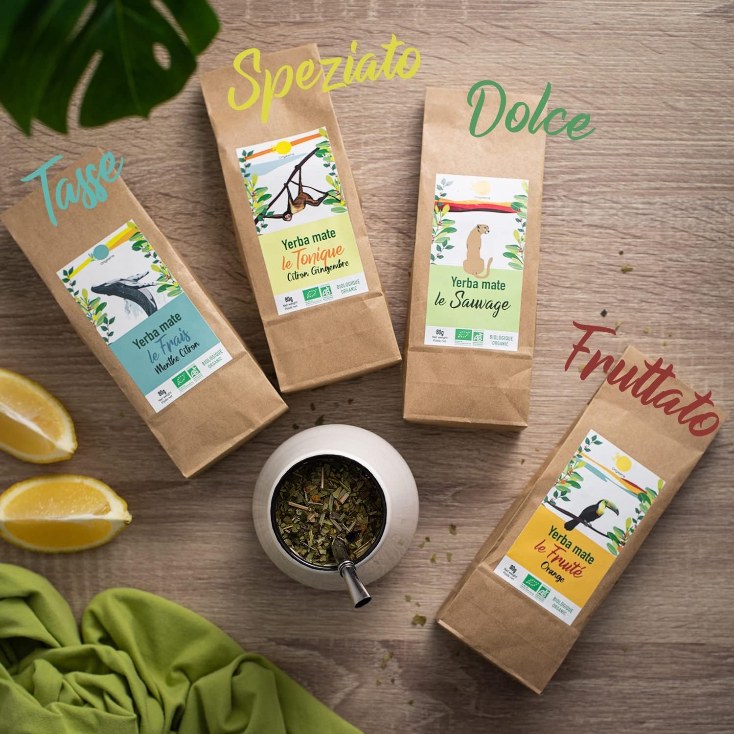 ORIGEENS COFANETTO MATE BIO x4 | La selvaggia - La fruttata - La tonica - La fresca | Yerba mate Bio 4x80gr | Set mate, Idea regalo - immagine 5