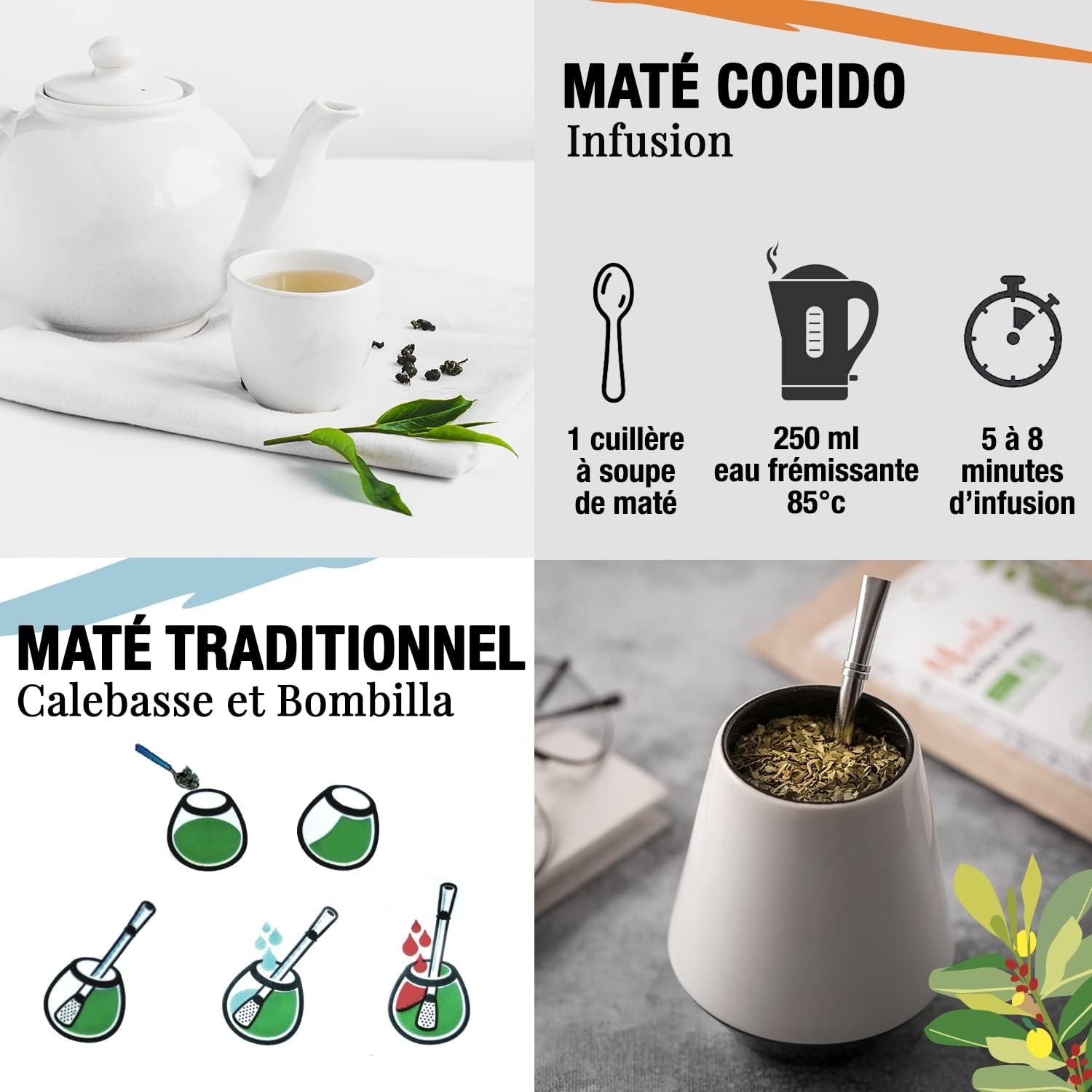 ORIGEENS COFANETTO MATE BIO x4 | La selvaggia - La fruttata - La tonica - La fresca | Yerba mate Bio 4x80gr | Set mate, Idea regalo - immagine 14
