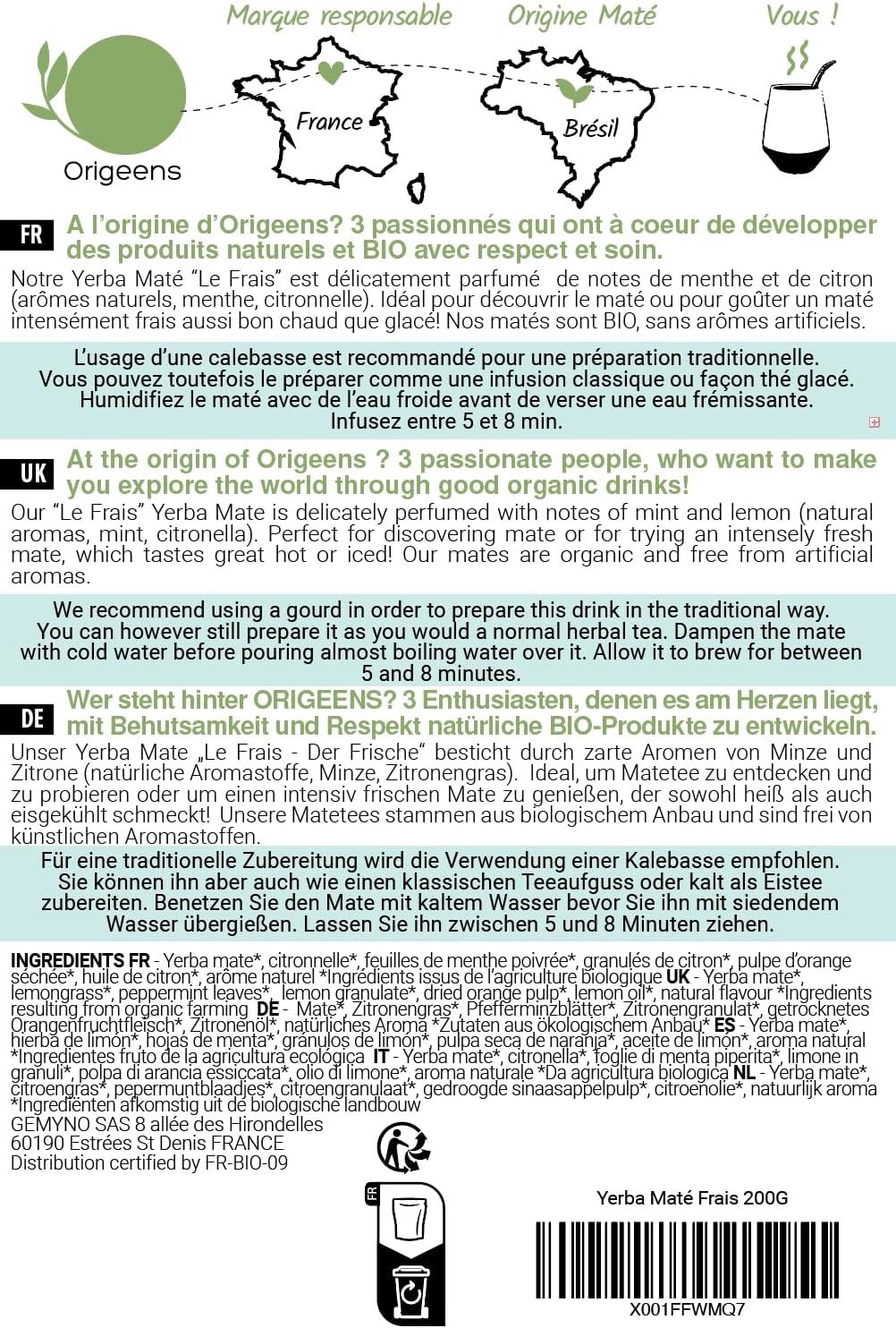 ORIGEENS COFANETTO MATE BIO x4 | La selvaggia - La fruttata - La tonica - La fresca | Yerba mate Bio 4x80gr | Set mate, Idea regalo - immagine 15