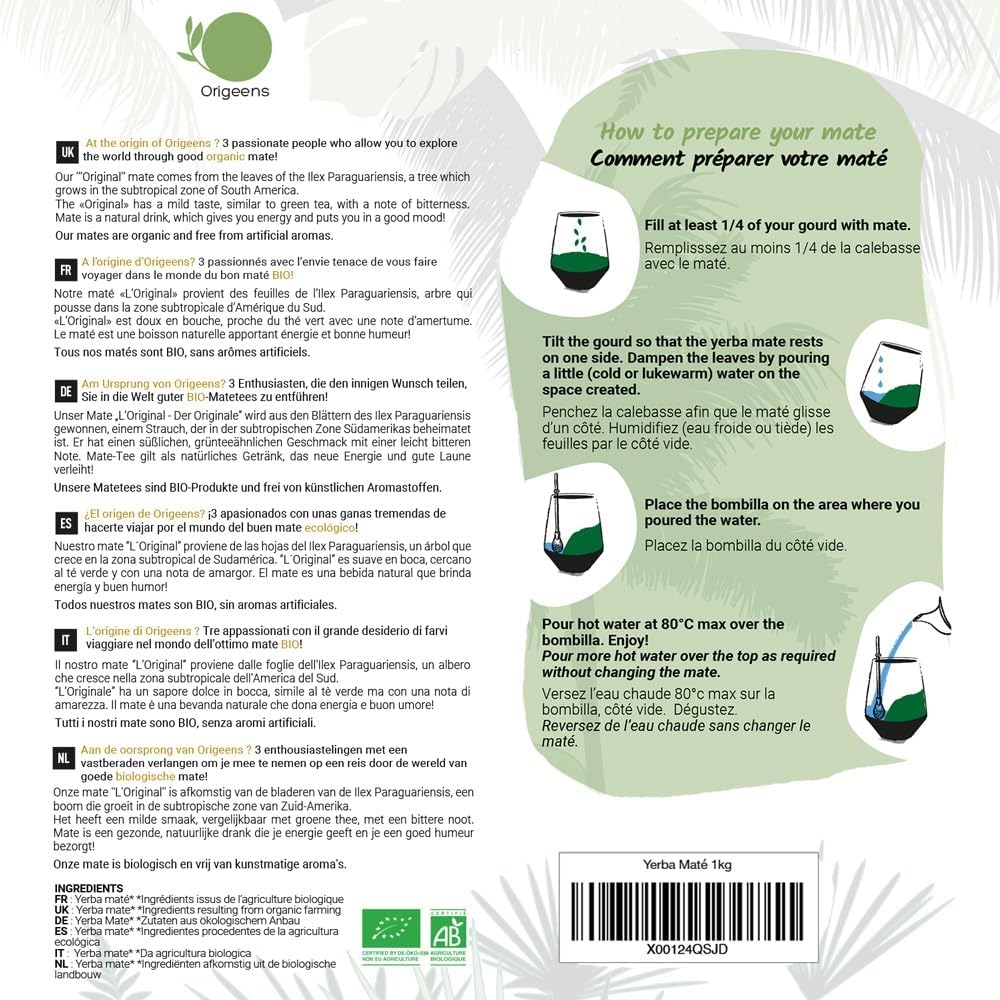 ORIGEENS COFANETTO MATE BIO x4 | La selvaggia - La fruttata - La tonica - La fresca | Yerba mate Bio 4x80gr | Set mate, Idea regalo - immagine 22