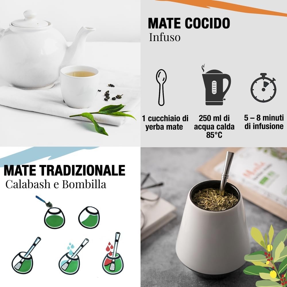 ORIGEENS COFANETTO MATE BIO x4 | La selvaggia - La fruttata - La tonica - La fresca | Yerba mate Bio 4x80gr | Set mate, Idea regalo - immagine 28